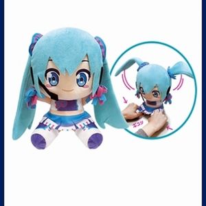 Hatsune Miku Ear Flap Gimmick Plush doll Cheerleader Toreba Japan 25cm